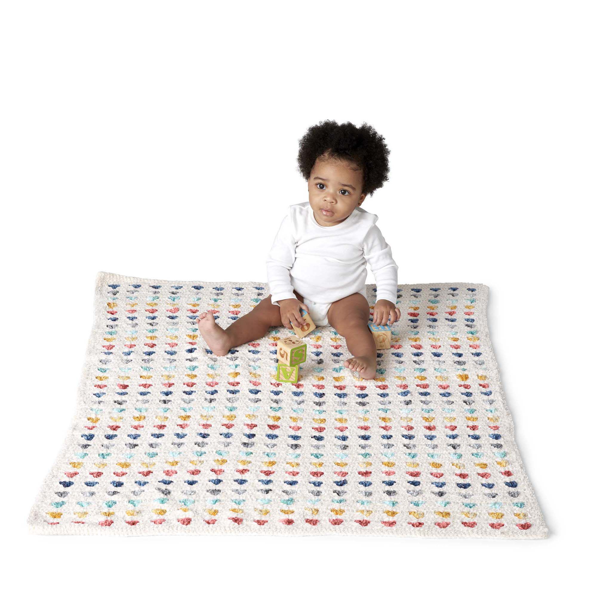 PATRÓN GRATIS Manta de Corazones Coloridos para Bebés