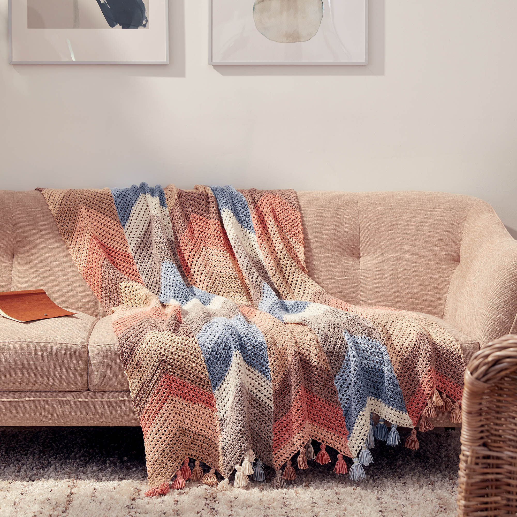 PATRÓN GRATIS Manta de Flechas Indias a Crochet