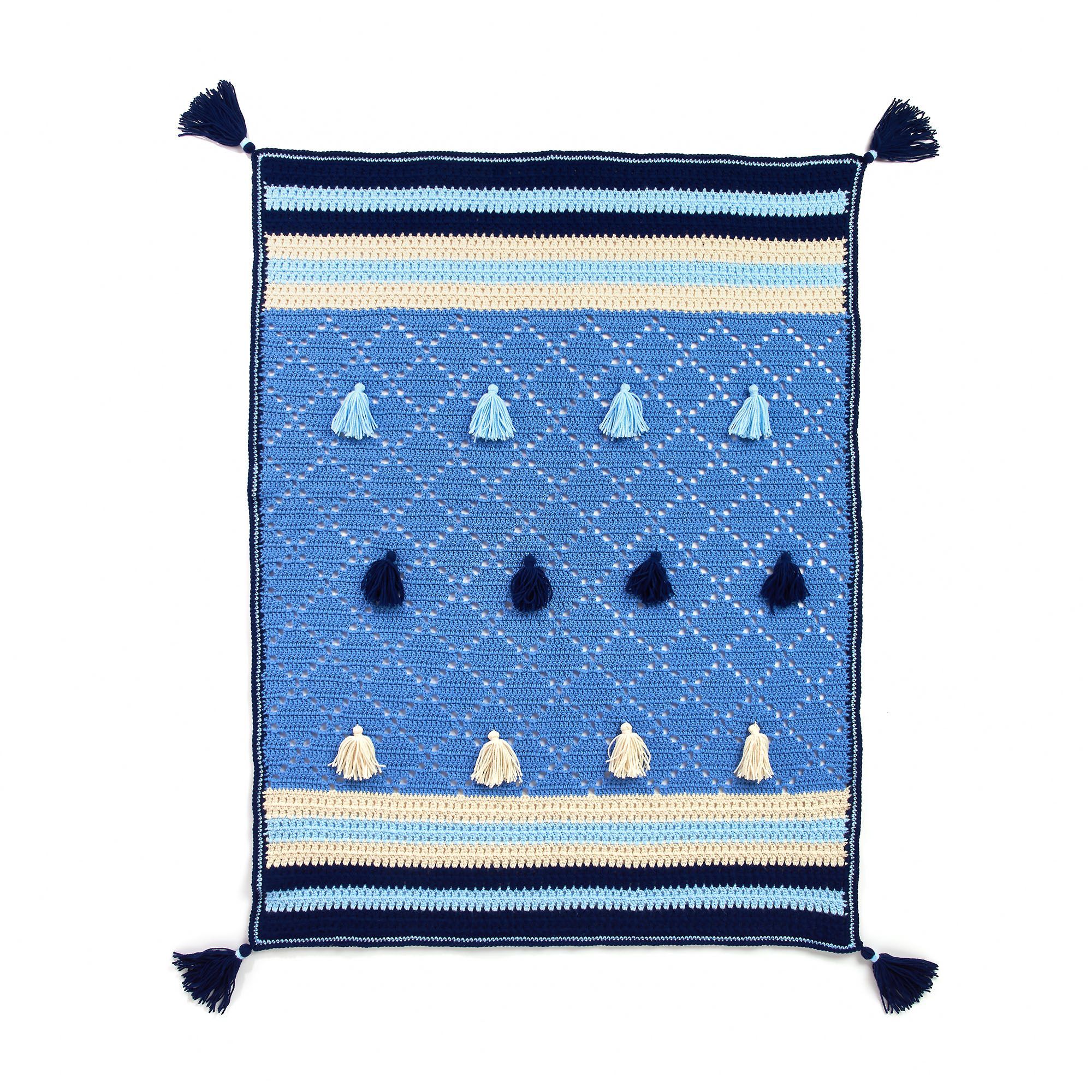 PATRÓN GRATIS Manta para Bebes de Rayas y Punto de Diamante en Crochet