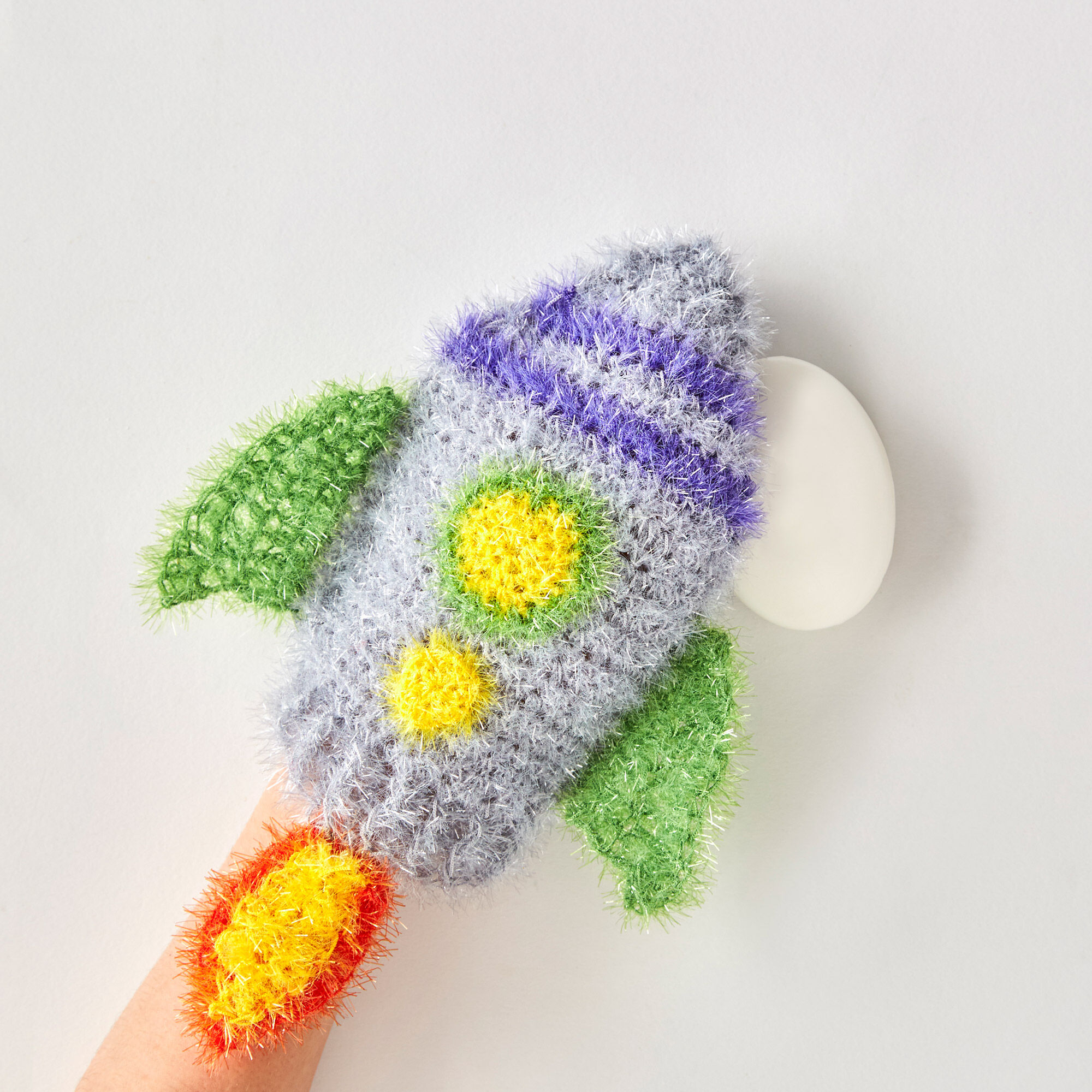 PATRÓN GRATIS Paño de Baño Cohete a la Luna en Crochet