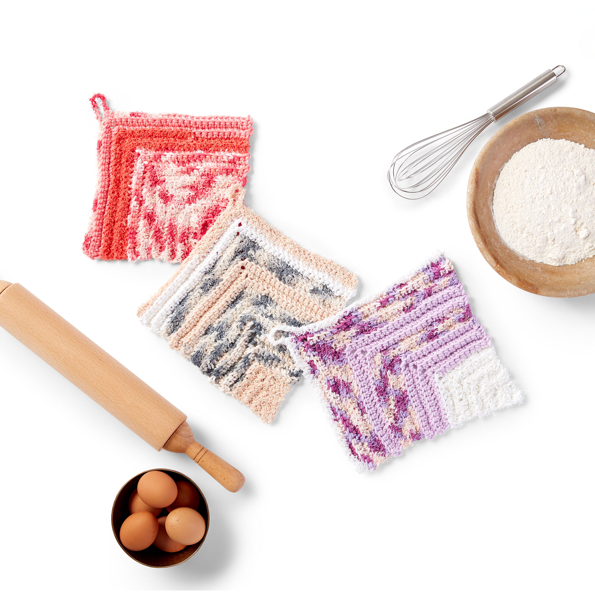 PATRÓN GRATIS Paño de Cocina en Inglete a Crochet