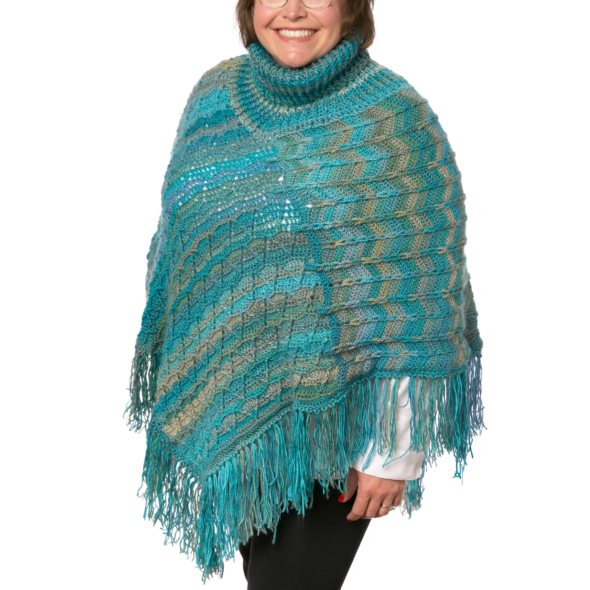 PATRÓN GRATIS Poncho con Cuello en Crochet