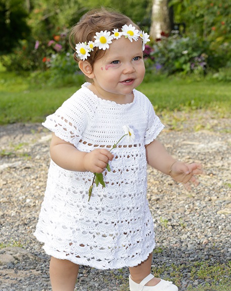 PATRÓN GRATIS Vestido en Crochet para Bebe Hada de la Primavera a Crochet