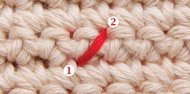 como hacer punto de cruz en crochet paso 01