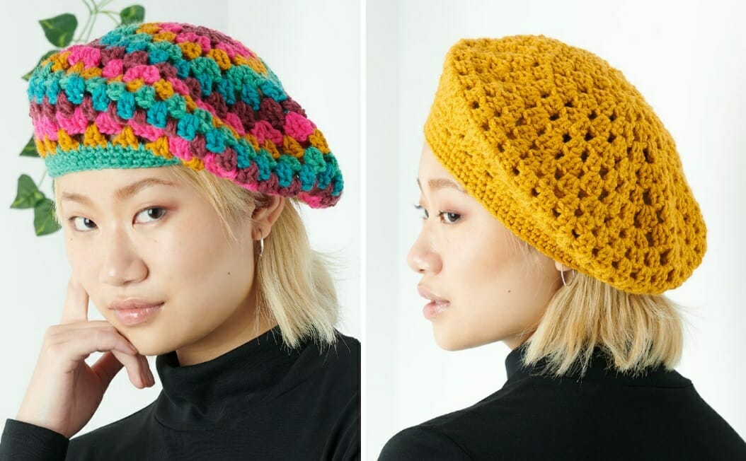 PATRÓN GRATIS Exquisita Boina de Cuadrados de Abuela a Crochet