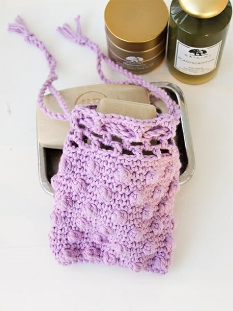 PATRÓN GRATIS Bolsa para Jabón Burbujas Lila en Crochet