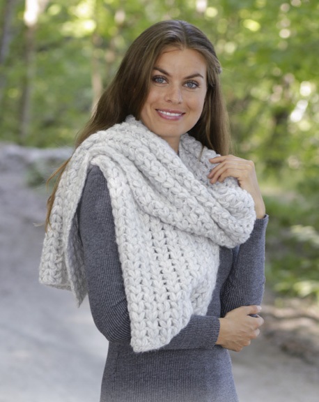 PATRÓN GRATIS Bufanda en Punto Puff V a Crochet