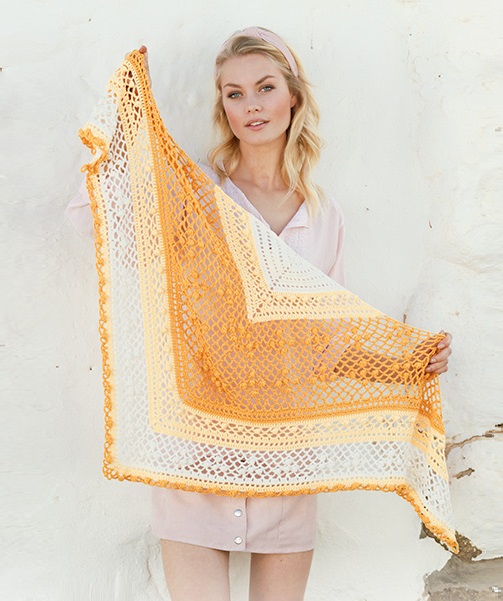 PATRÓN GRATIS Hermoso Chal Tatiana en Crochet