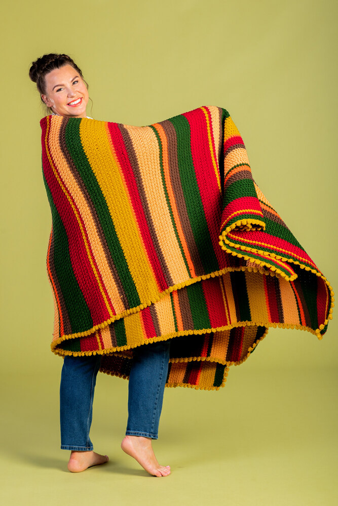 PATRÓN GRATIS Cómoda Manta de Bolillos a Crochet