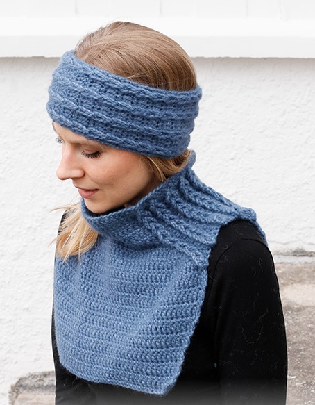 PATRÓN GRATIS Conjunto de Diadema y Capucha a Crochet