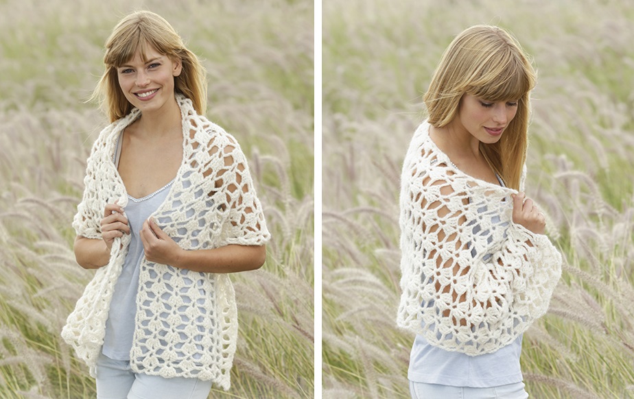 PATRÓN GRATIS Chal en Punto Calado a Crochet (Muy fácil)