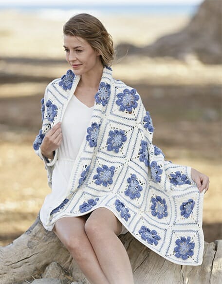 PATRÓN GRATIS Hermosa Manta Amanecer a Crochet