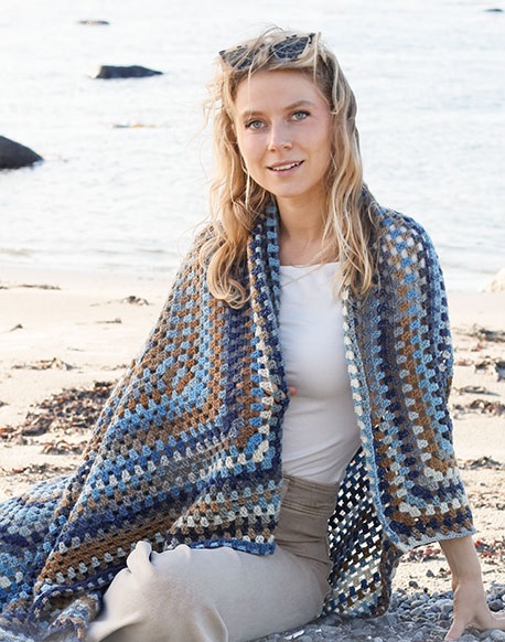 PATRÓN GRATIS Manta Alta Mar Cuadro de la Abuela a Crochet