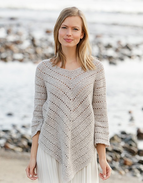 PATRÓN GRATIS Ligero Poncho en Crochet MUY FÁCIL