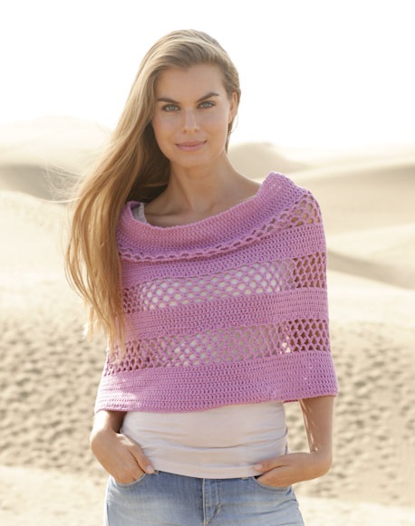 PATRÓN GRATIS Poncho Jardines de Orquídeas a Crochet