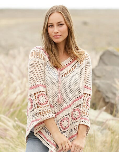 PATRÓN GRATIS La Vida es Bella Poncho en  Crochet