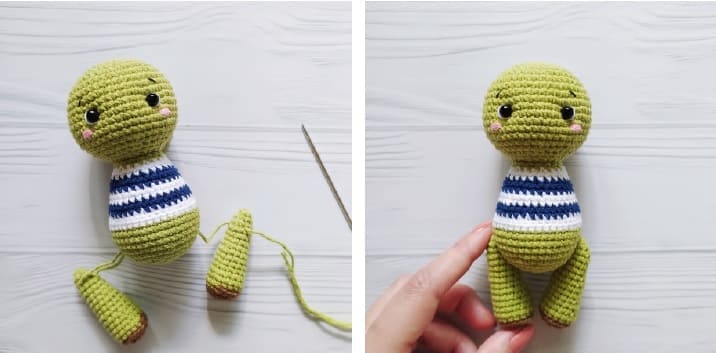 Paso A Paso Tortuga Amigurumi PDF Patron Gratis Montaje 6