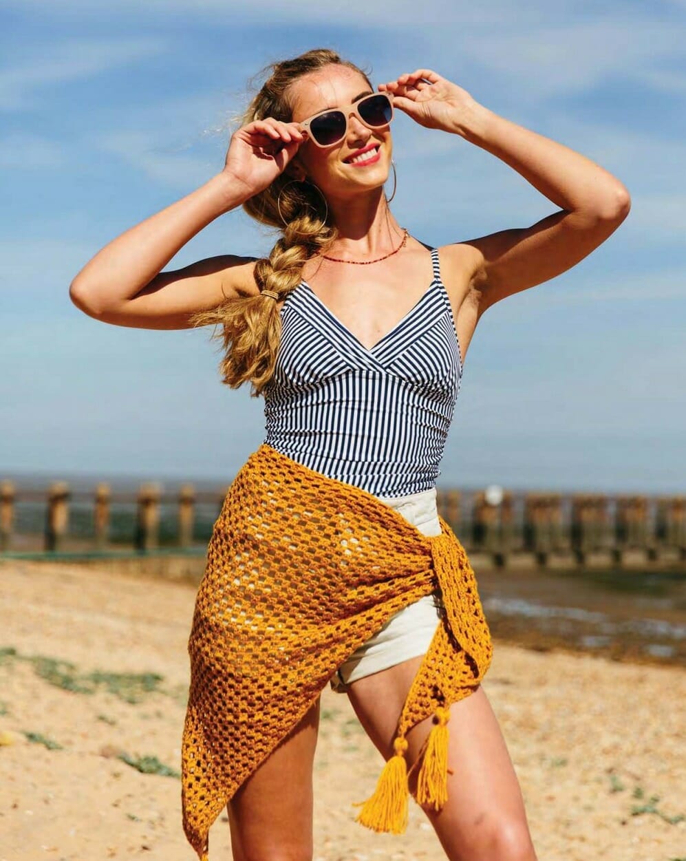 PATRÓN GRATIS Chal Playero a Crochet MUY FÁCIL