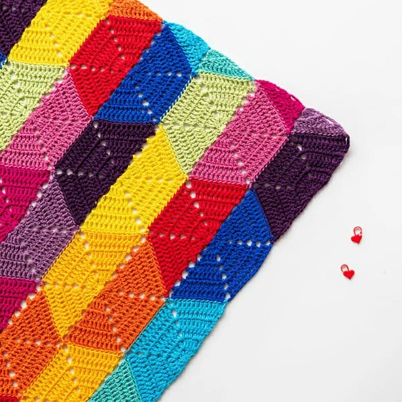 PATRÓN GRATIS Manta Colorida para el Ánimo en Crochet