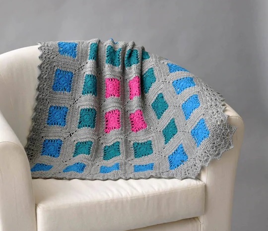 PATRÓN GRATIS Manta Oasis Milagroso en Crochet