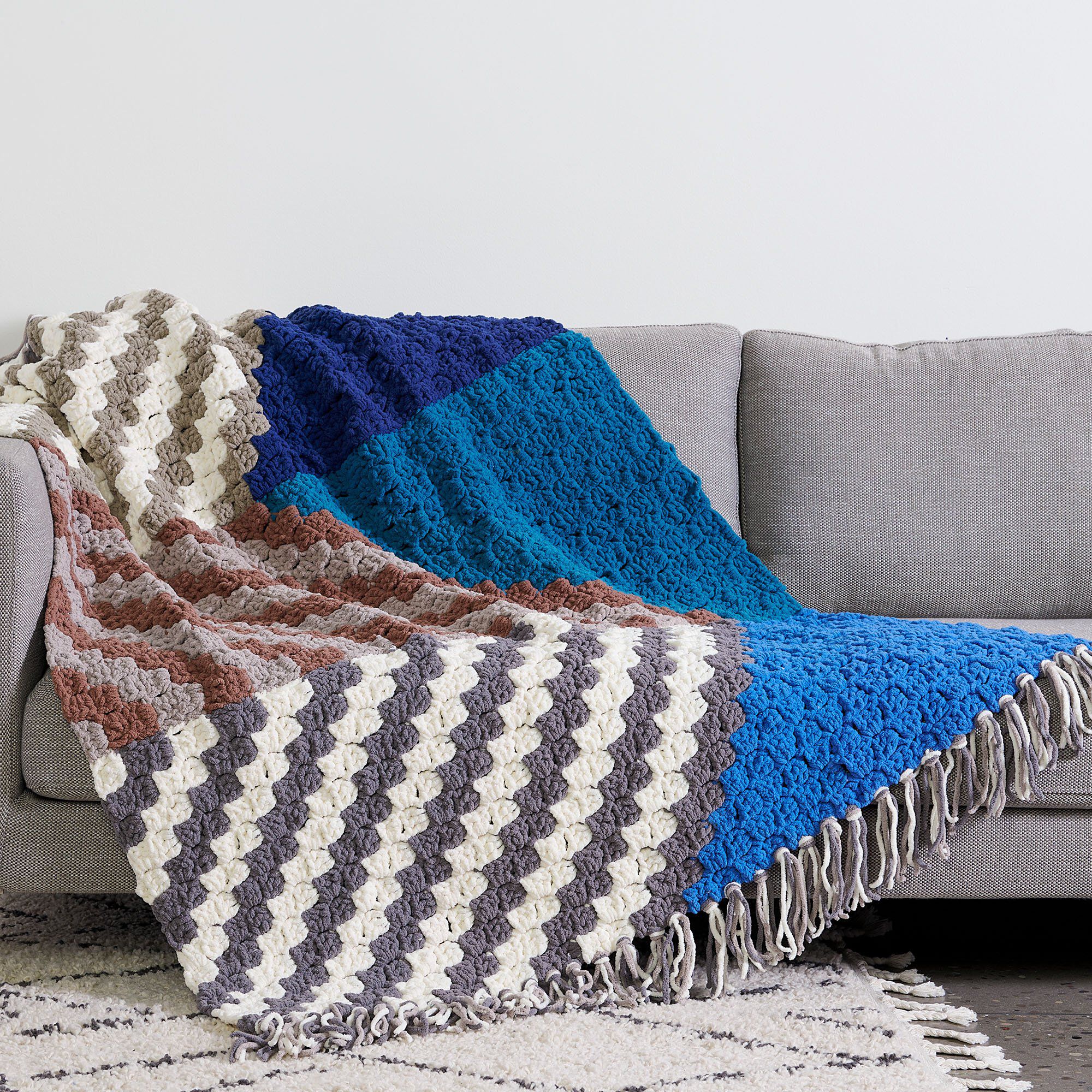 PATRÓN GRATIS Manta de Paneles C2C a Crochet