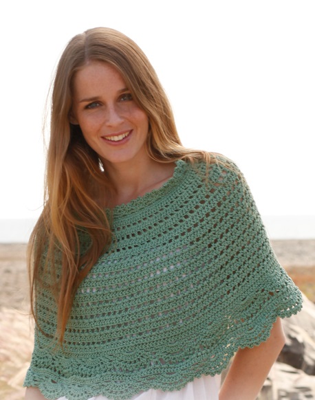 PATRÓN GRATIS Poncho Menta Verde a Crochet