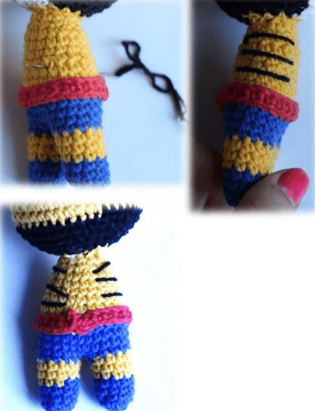 Pequena Wolverine Espanol Amigurumi Muneca PDF Patron Gratis Montagem2