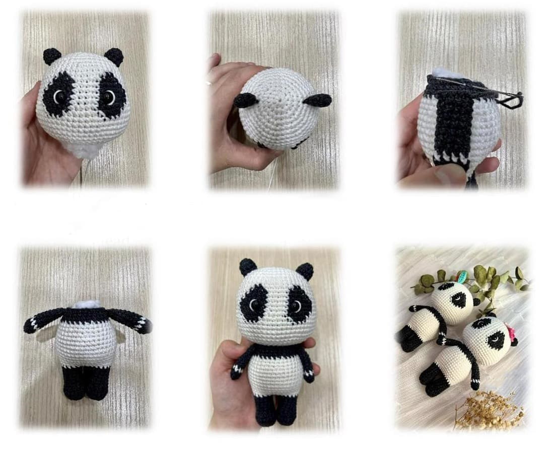 Amigurumi Lindo Panda PDF Patron Gratis 10