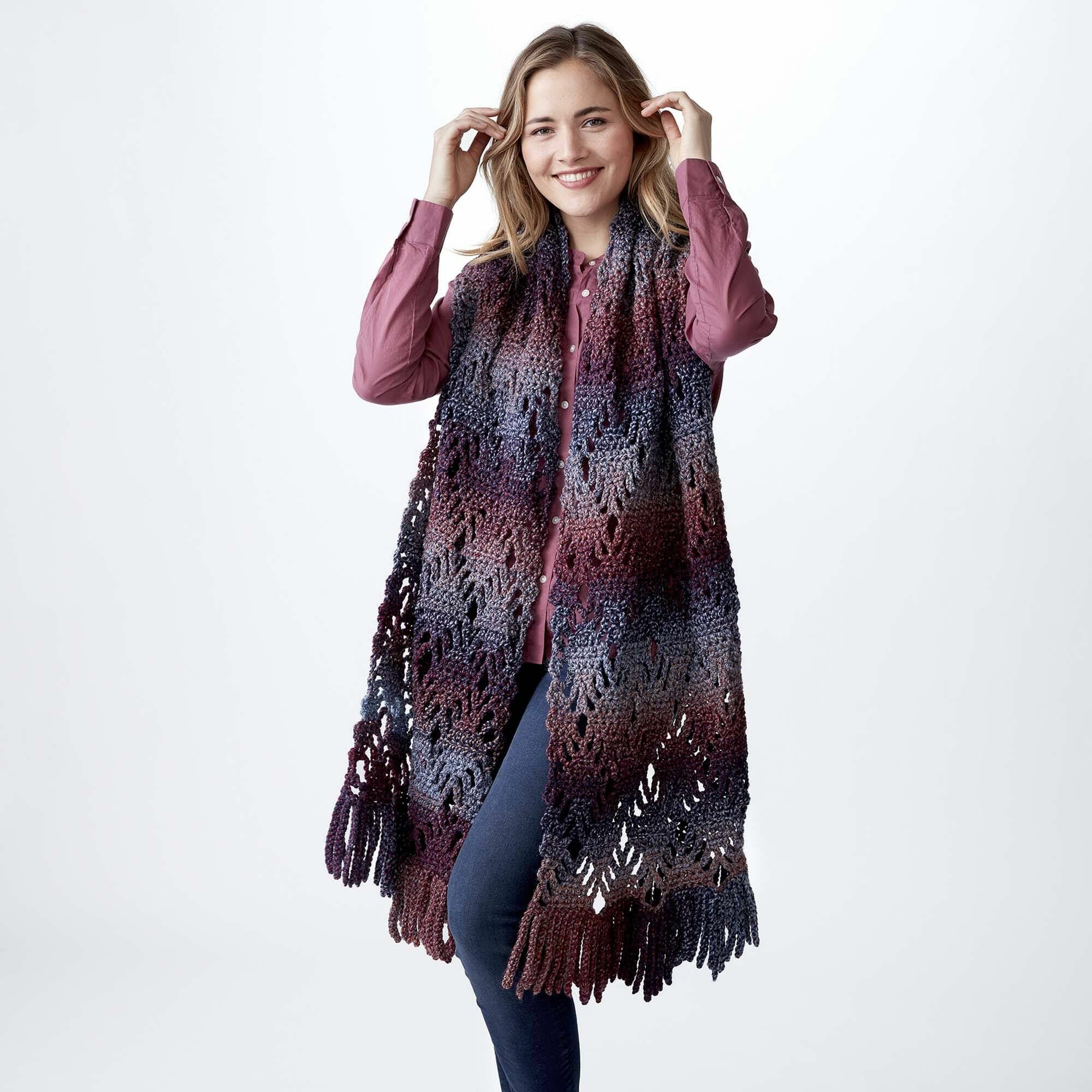 PATRÓN GRATIS Bufanda en Tonos Fríos a Crochet