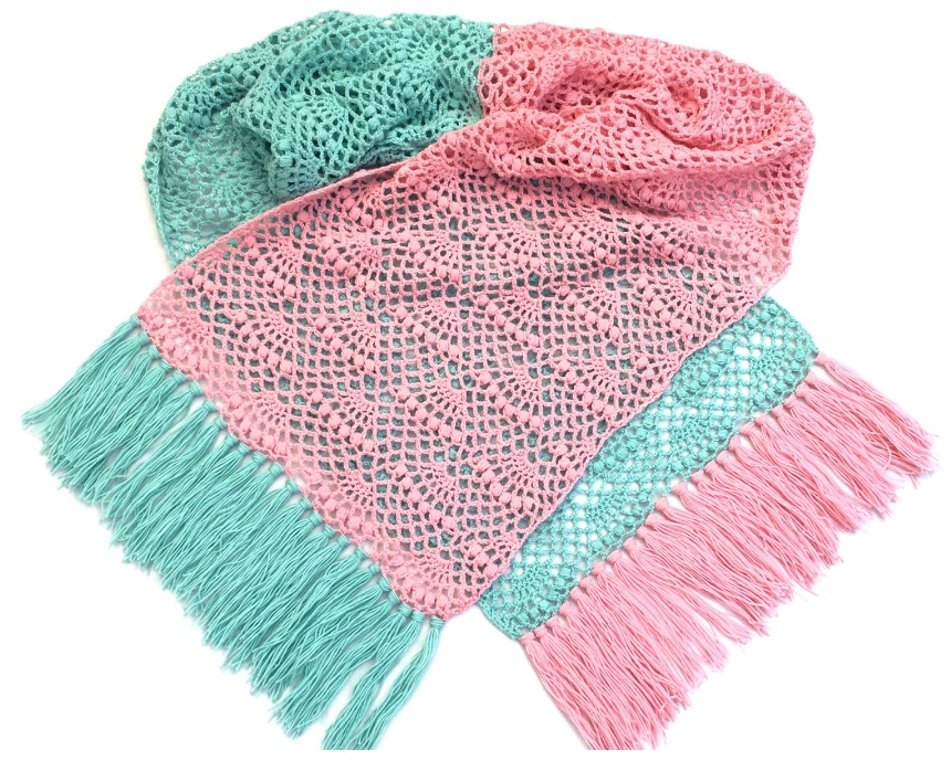 PATRÓN GRATIS Chal de 2 Caminos en Crochet