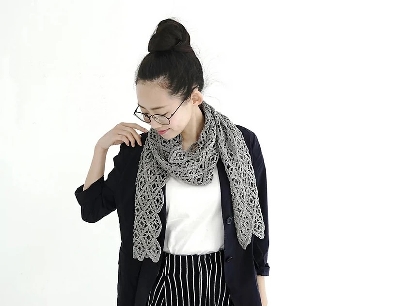 PATRÓN GRATIS Elegante Chal de Lino en Crochet