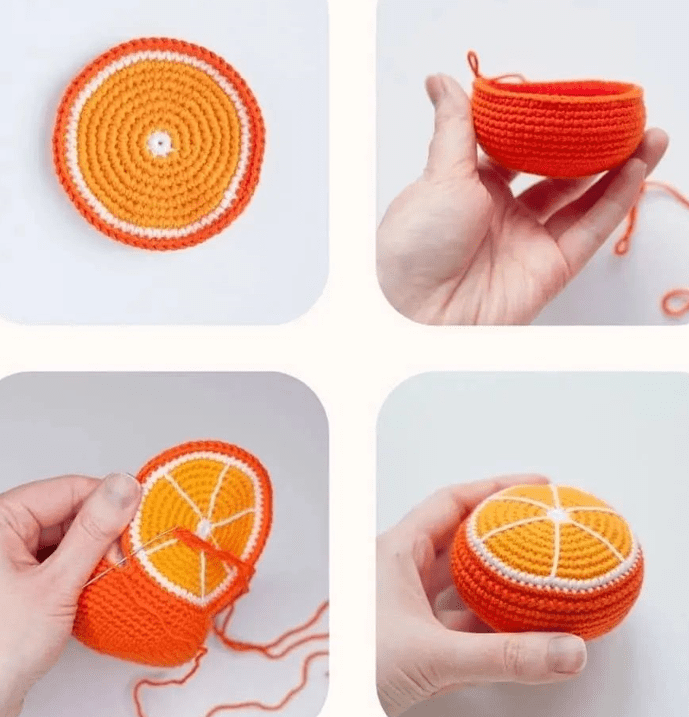 PDF Naranja Sonajero Amigurumi Patron Gratis 5