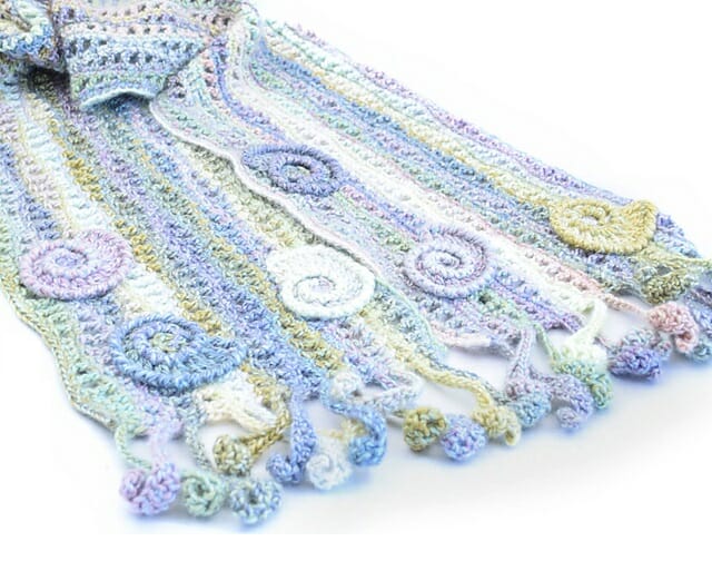 PATRÓN GRATIS Bufanda Amanecer Marino en Crochet