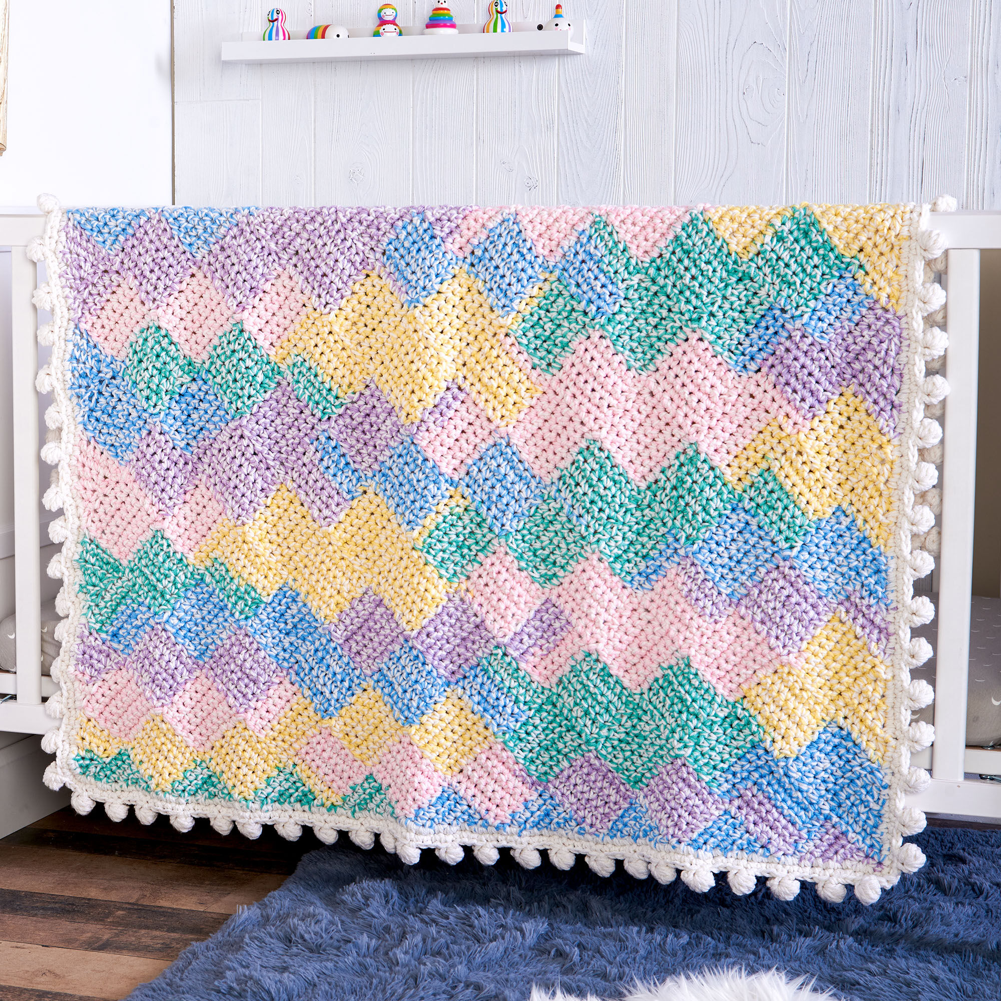 PATRÓN GRATIS Manta de Arcoíris Marmoleada a Crochet