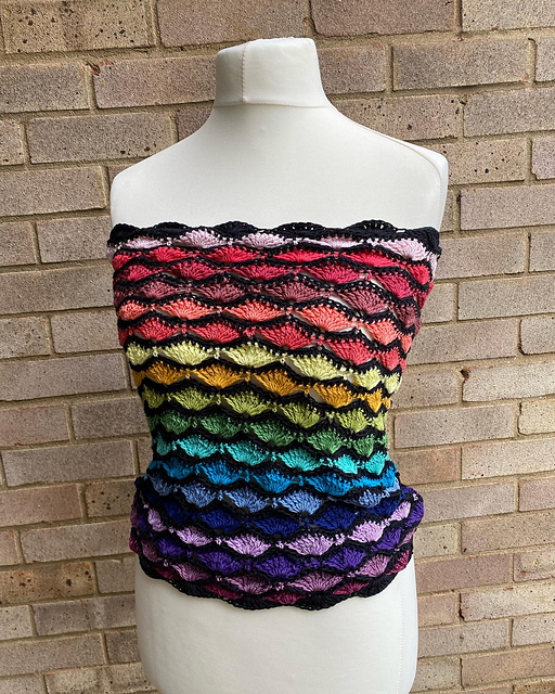 PATRÓN GRATIS Top de Colores Prismáticos en Crochet