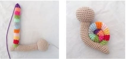 Caracol Arcoiris Amigurumi PDF Patron Gratis Paso A Paso Espiral2