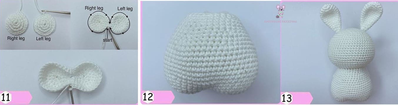 Conejita Pareja Amigurumi PDF Patron Gratis Paso A Paso Piernas Cuerpo