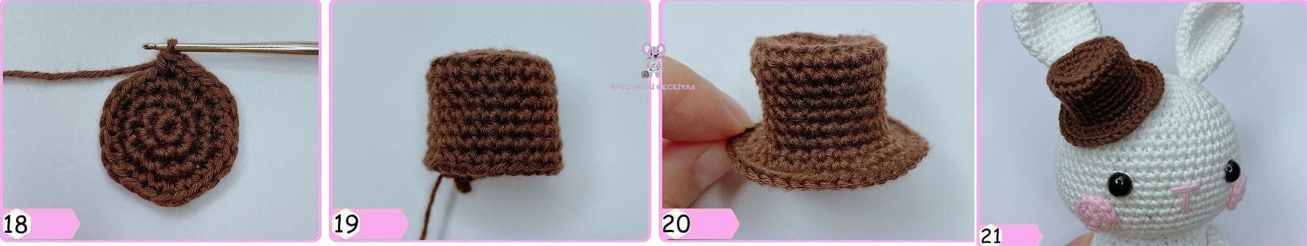 Conejita Pareja Amigurumi PDF Patron Gratis Paso A Paso Sombrero