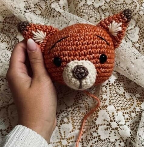 Crochet Fiona the Fox Amigurumi Free Pattern cabeza de zorro