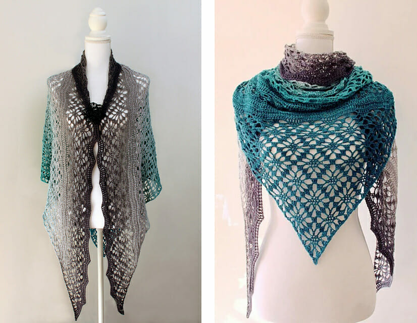 PATRÓN GRATIS Hermoso Chal Noches de Luna en Crochet