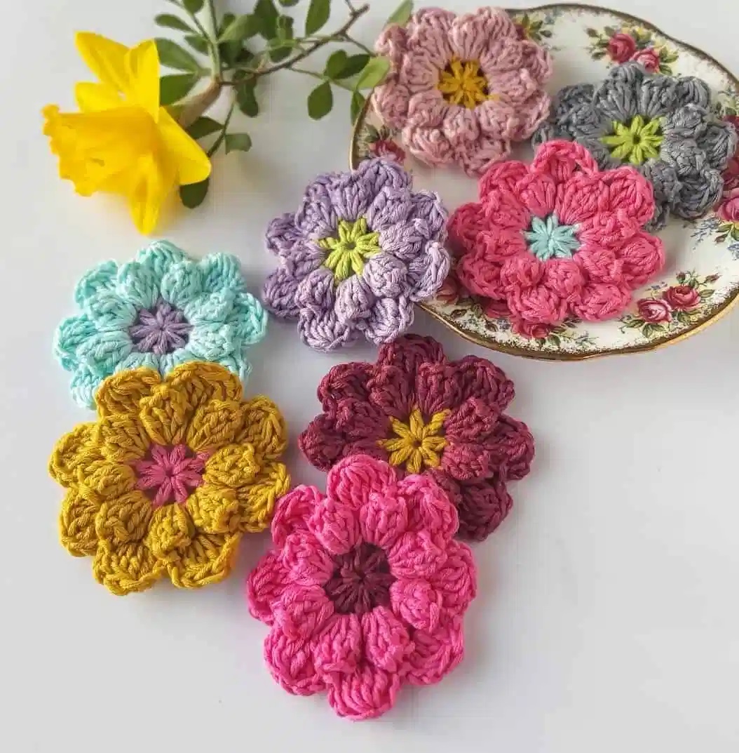 PATRÓN GRATIS Flores Decorativas MUY FÁCILES a Crochet