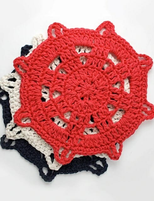 PATRÓN GRATIS Posavasos Timón de Barco en Crochet