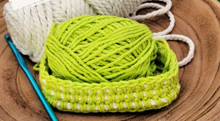 PATRÓN GRATIS Cesta de Cordón Rectangular en Crochet