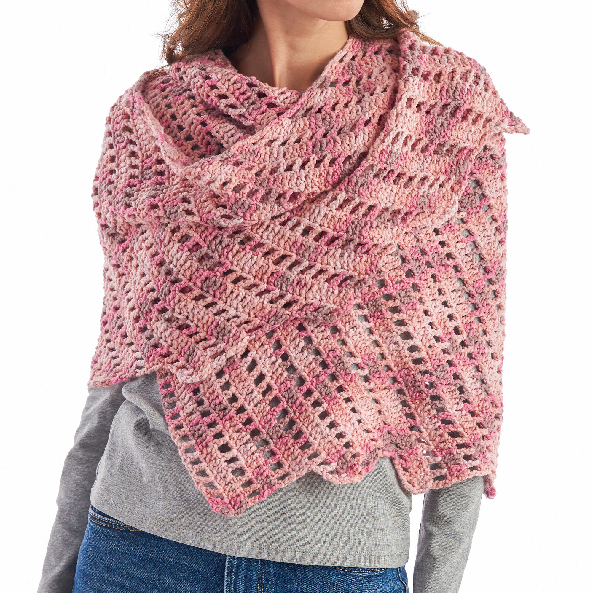 PATRÓN GRATIS Chal Estructura en Escalón a Crochet