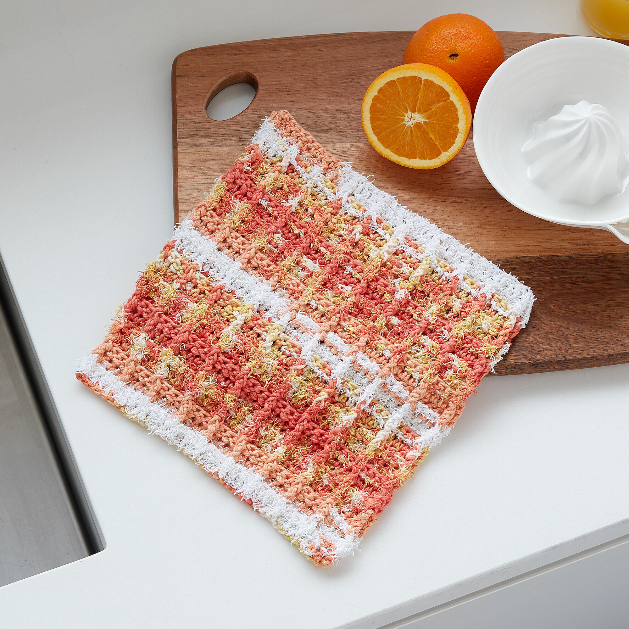 PATRÓN GRATIS Paño con Patrón de Waffle en Crochet