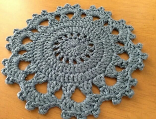 PATRÓN GRATIS Posavasos con Diseño en Picot a Crochet