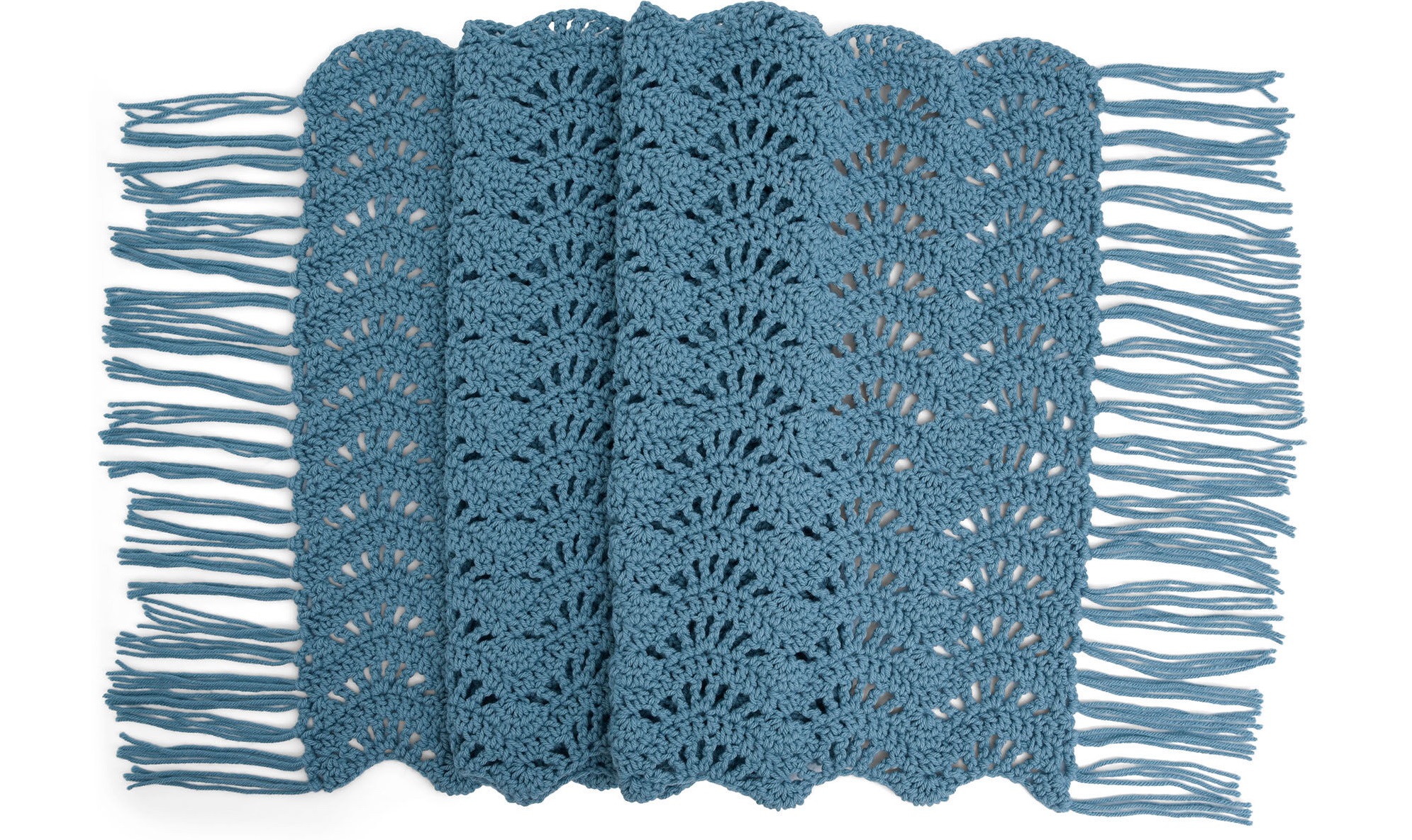 PATRÓN GRATIS Bufanda Cascada de Abanicos en Crochet