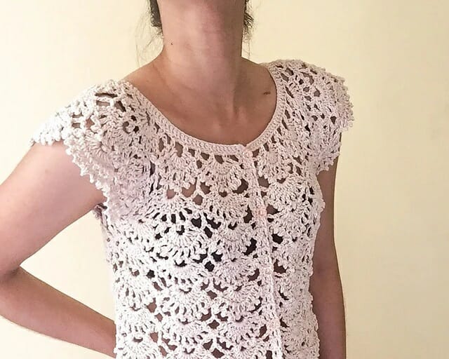 PATRÓN GRATIS Cárdigan Abanicos en Crochet