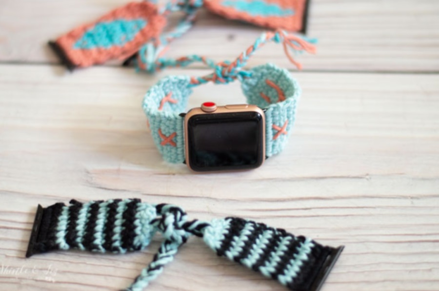 PATRÓN GRATIS Correas para Apple Watch en Crochet