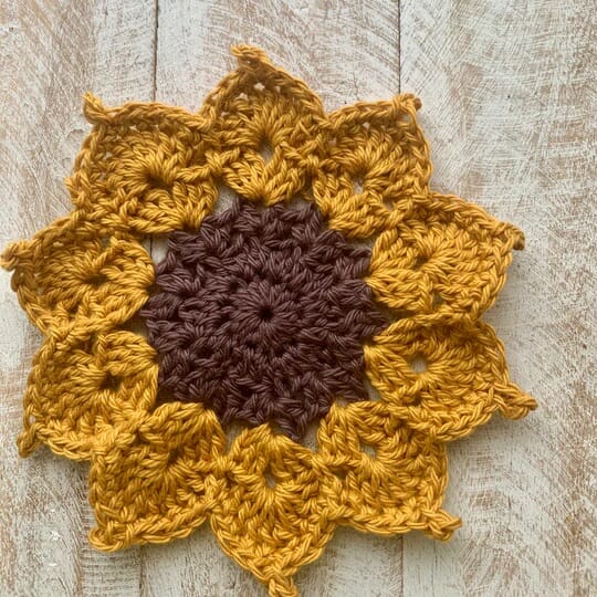 🌻 Girasol paso a paso en Crochet PATRÓN GRATIS